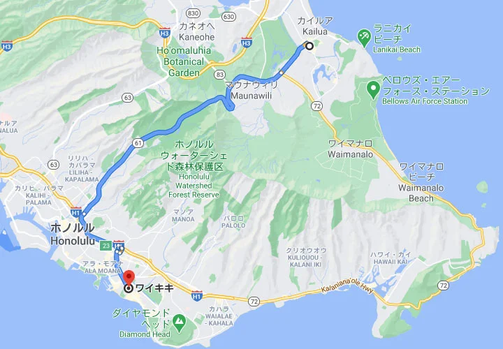 ワイキキから東周りでお洒落なカイルアタウン